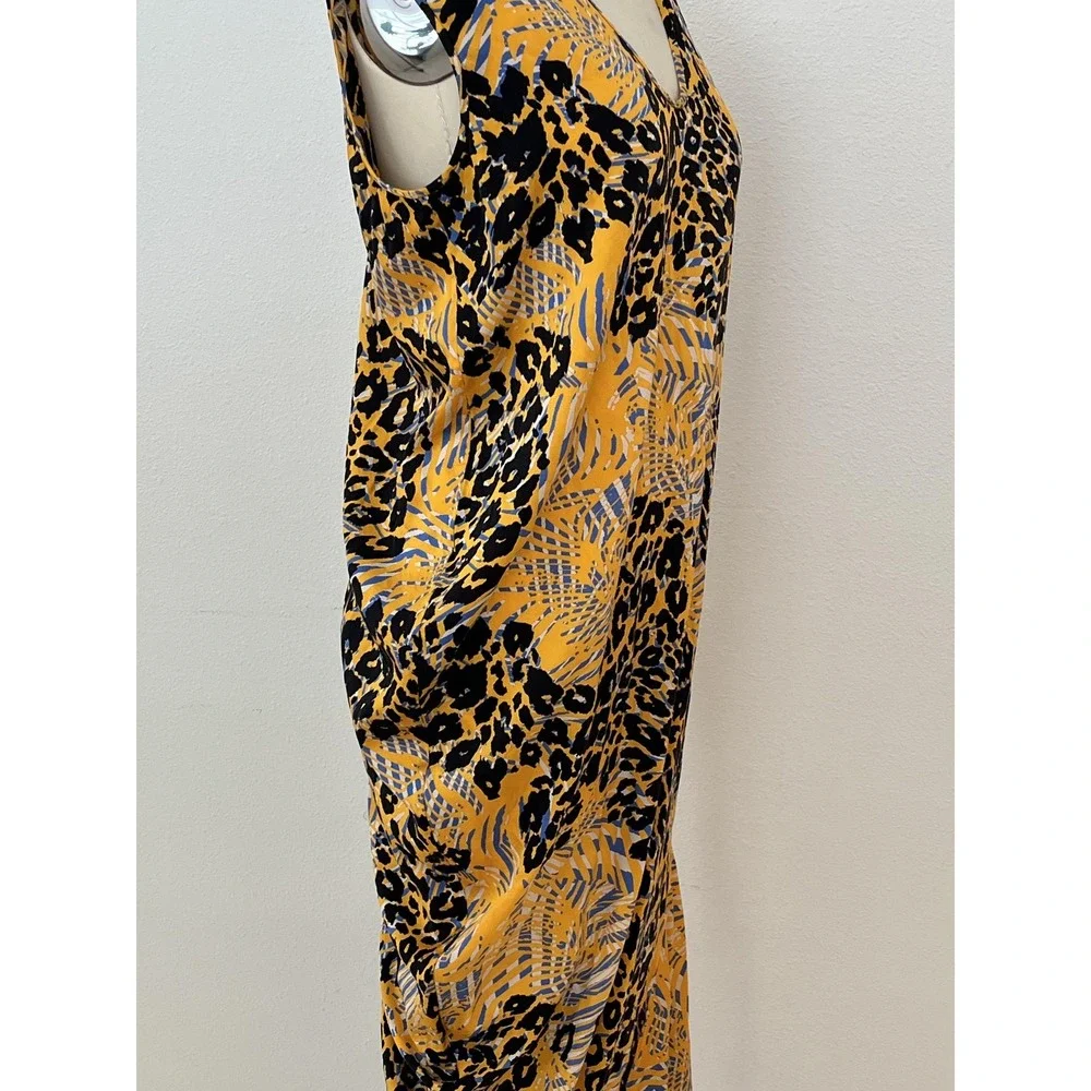 Maria Cornejo Silk Dress Animalia Bias Cut Womens 4 Leopard Animal Print USA - Picture 7 of 15